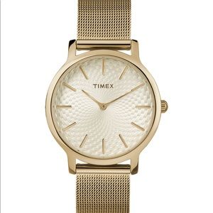 TIMEX Metropolitan 34mm Gold Mesh Band Watch